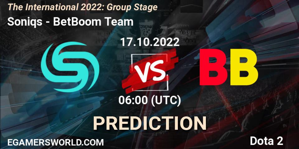 Soniqs vs BetBoom Team: Betting TIp, Match Prediction. 17.10.22. Dota 2, The International 2022: Group Stage