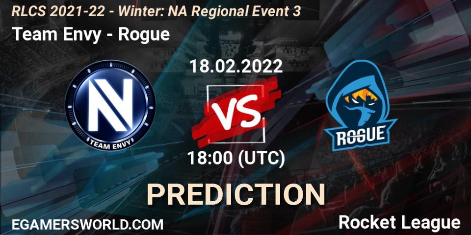Team Envy vs Rogue: Betting TIp, Match Prediction. 18.02.22. Rocket League, RLCS 2021-22 - Winter: NA Regional Event 3