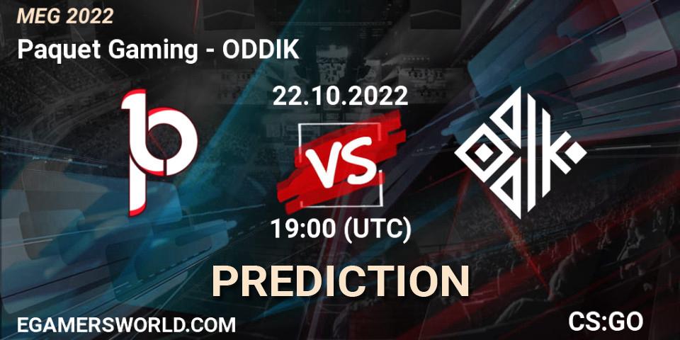 Paquetá Gaming vs ODDIK: Betting TIp, Match Prediction. 23.10.2022 at 17:00. Counter-Strike (CS2), MEG 2022