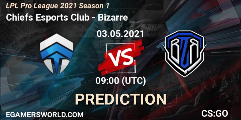 Chiefs Esports Club vs Bizarre: Betting TIp, Match Prediction. 03.05.21. CS2 (CS:GO), LPL Pro League 2021 Season 1