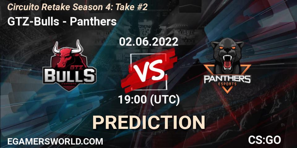 GTZ-Bulls vs Panthers: Betting TIp, Match Prediction. 02.06.2022 at 19:00. Counter-Strike (CS2), Circuito Retake Season 4: Take #2