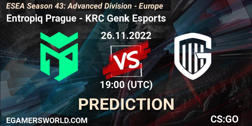 Entropiq Prague vs KRC Genk Esports: Betting TIp, Match Prediction. 26.11.22. CS2 (CS:GO), ESEA Season 43: Advanced Division - Europe