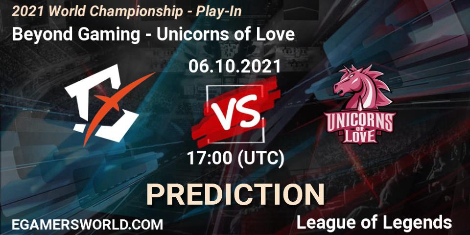 Beyond Gaming vs Unicorns of Love: Betting TIp, Match Prediction. 06.10.21. LoL, 2021 World Championship - Play-In