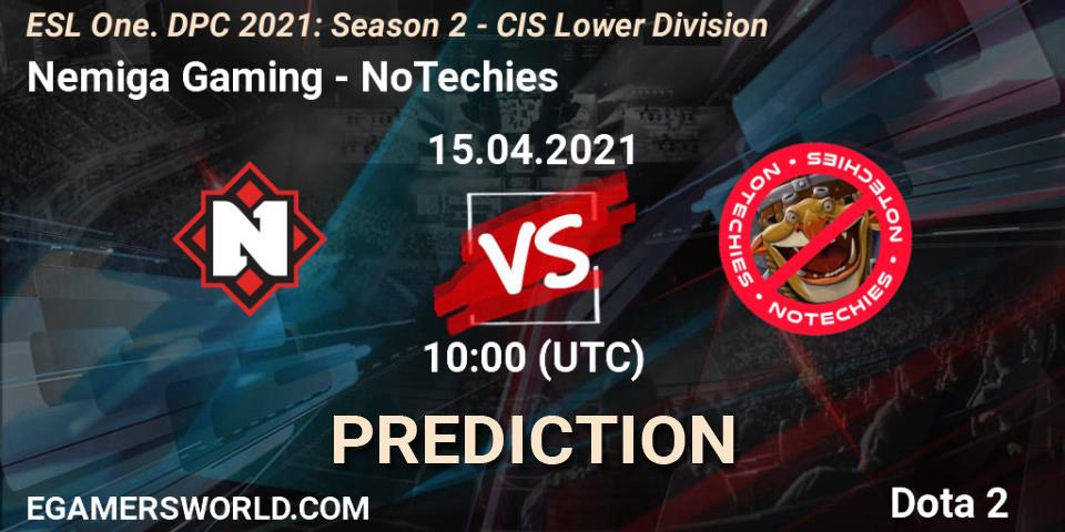 Nemiga Gaming vs NoTechies: Betting TIp, Match Prediction. 15.04.2021 at 09:56. Dota 2, ESL One. DPC 2021: Season 2 - CIS Lower Division