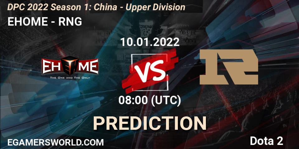 EHOME vs RNG: Betting TIp, Match Prediction. 10.01.22. Dota 2, DPC 2022 Season 1: China - Upper Division