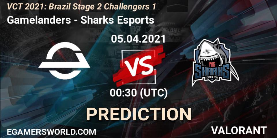 Gamelanders vs Sharks Esports: Betting TIp, Match Prediction. 05.04.2021 at 00:00. VALORANT, VCT 2021: Brazil Stage 2 Challengers 1