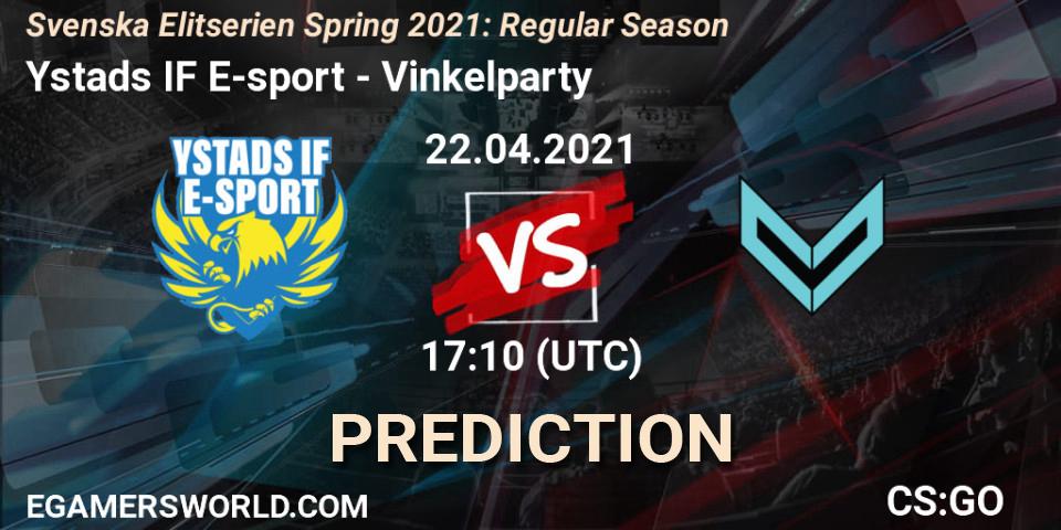 Ystads IF E-sport vs Vinkelparty: Betting TIp, Match Prediction. 22.04.21. CS2 (CS:GO), Svenska Elitserien Spring 2021: Regular Season
