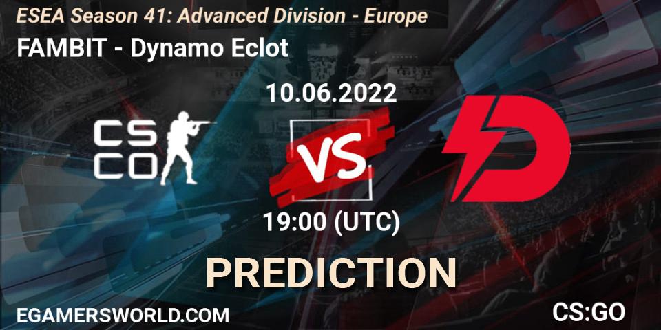 FAMBIT vs Dynamo Eclot: Betting TIp, Match Prediction. 10.06.22. CS2 (CS:GO), ESEA Season 41: Advanced Division - Europe