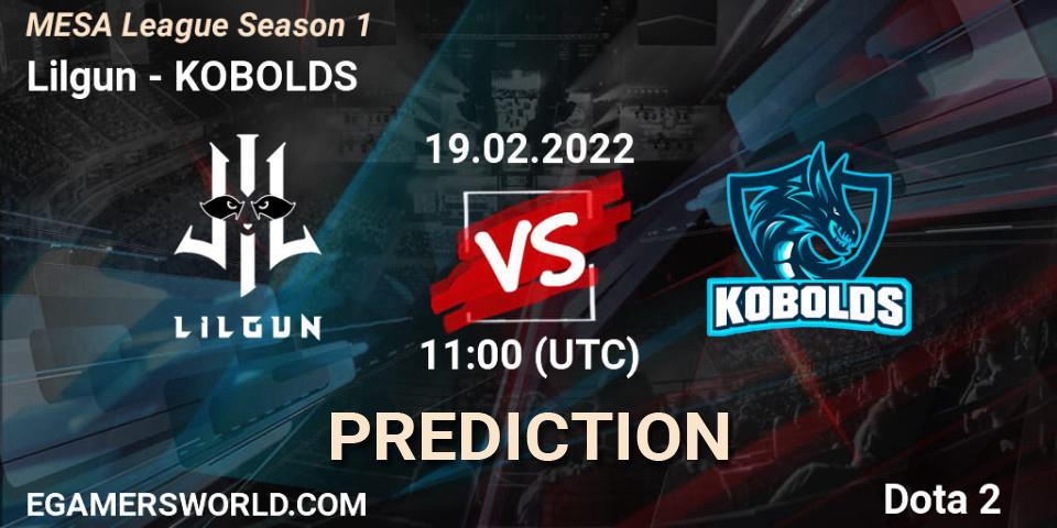 Lilgun vs KOBOLDS: Betting TIp, Match Prediction. 19.02.2022 at 11:40. Dota 2, MESA League Season 1