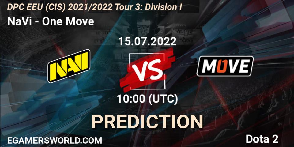 NaVi vs One Move: Betting TIp, Match Prediction. 15.07.2022 at 10:00. Dota 2, DPC EEU (CIS) 2021/2022 Tour 3: Division I