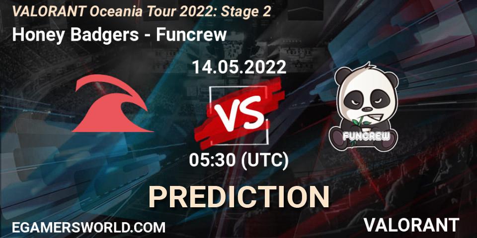Honey Badgers vs Funcrew: Betting TIp, Match Prediction. 14.05.22. VALORANT, VALORANT Oceania Tour 2022: Stage 2