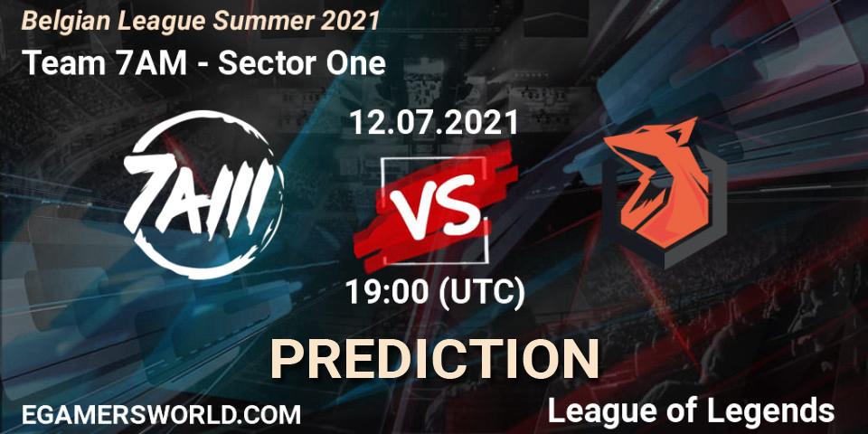 Team 7AM vs Sector One: Betting TIp, Match Prediction. 12.07.2021 at 19:00. LoL, Belgian League Summer 2021