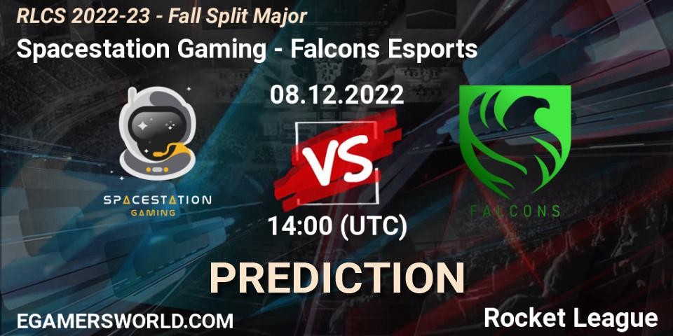 Spacestation Gaming vs Falcons Esports: Betting TIp, Match Prediction. 08.12.2022 at 14:15. Rocket League, RLCS 2022-23 - Fall Split Major