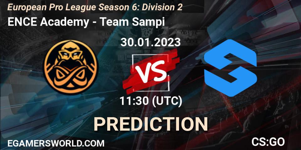 ENCE Academy vs Team Sampi: Betting TIp, Match Prediction. 30.01.2023 at 11:30. Counter-Strike (CS2), European Pro League Season 6: Division 2