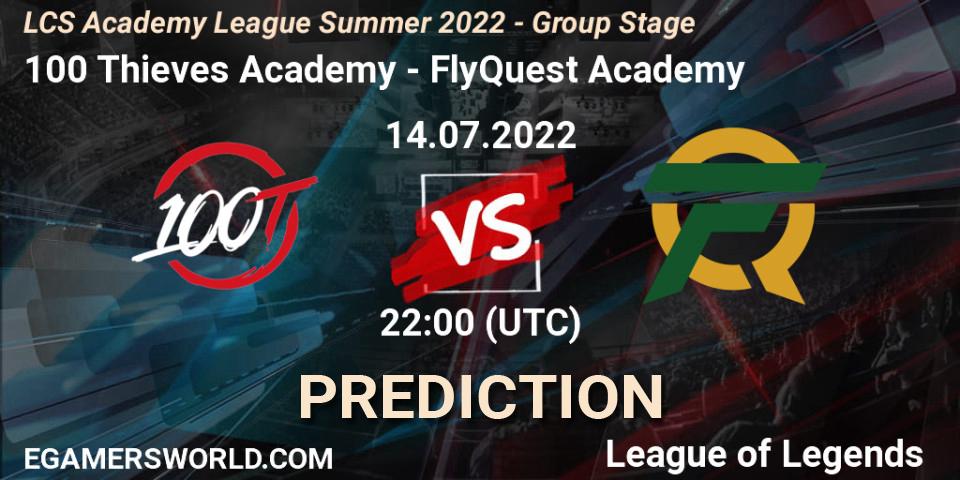 100 Thieves Academy vs FlyQuest Academy: Betting TIp, Match Prediction. 14.07.22. LoL, LCS Academy League Summer 2022 - Group Stage