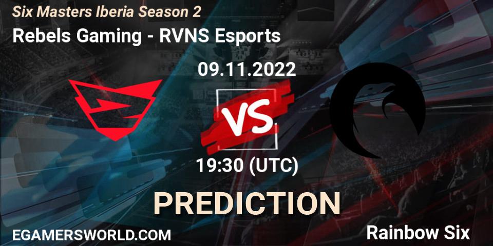 Rebels Gaming vs RVNS Esports: Betting TIp, Match Prediction. 09.11.2022 at 19:30. Rainbow Six, Six Masters Iberia Season 2