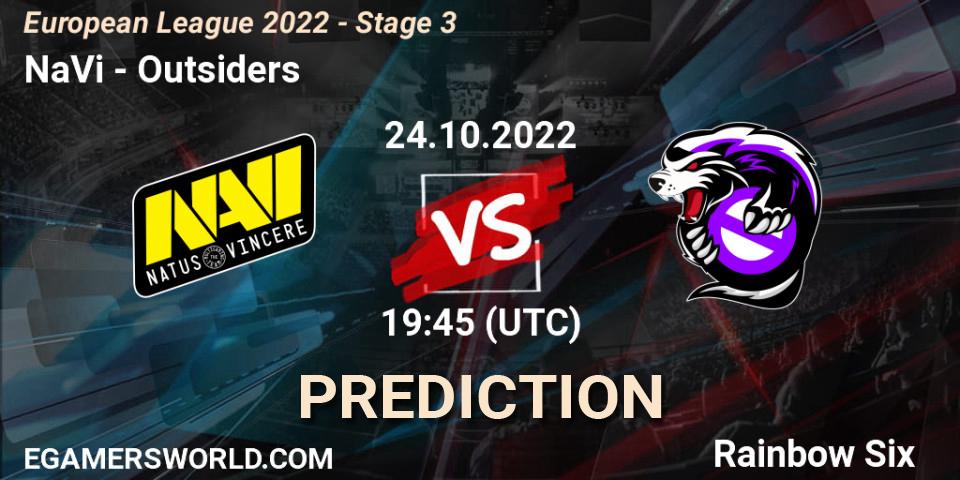 NaVi vs Outsiders: Betting TIp, Match Prediction. 24.10.22. Rainbow Six, European League 2022 - Stage 3