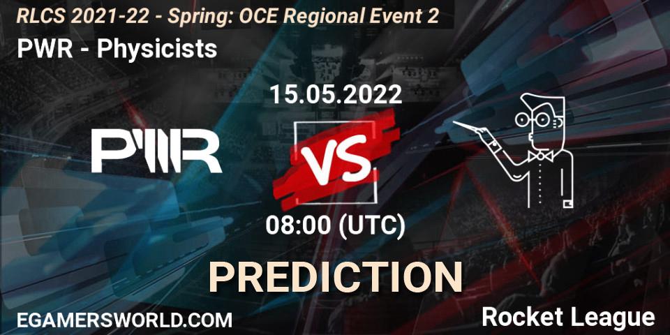 PWR vs Physicists: Betting TIp, Match Prediction. 15.05.2022 at 08:00. Rocket League, RLCS 2021-22 - Spring: OCE Regional Event 2
