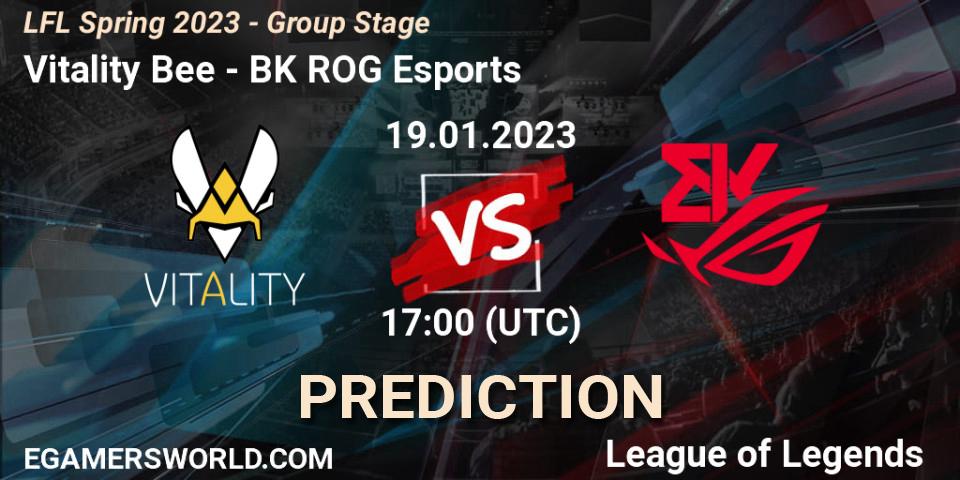 Vitality Bee vs BK ROG Esports: Betting TIp, Match Prediction. 19.01.23. LoL, LFL Spring 2023 - Group Stage