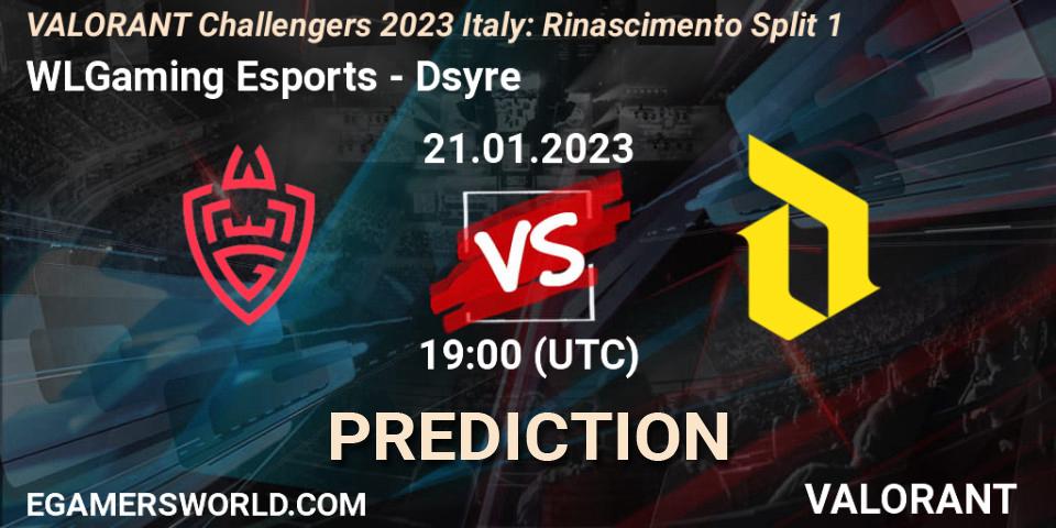WLGaming Esports vs Dsyre: Betting TIp, Match Prediction. 21.01.23. VALORANT, VALORANT Challengers 2023 Italy: Rinascimento Split 1