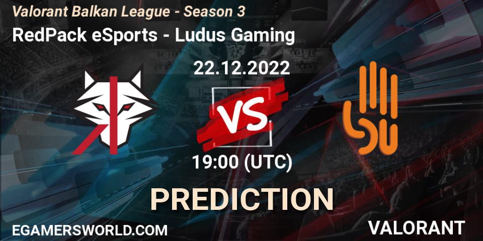 RedPack eSports vs Ludus Gaming: Betting TIp, Match Prediction. 22.12.22. VALORANT, Valorant Balkan League - Season 3