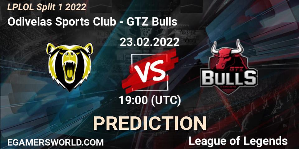 Odivelas Sports Club vs GTZ Bulls: Betting TIp, Match Prediction. 23.02.22. LoL, LPLOL Split 1 2022