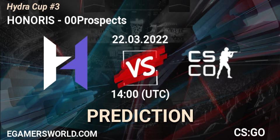 HONORIS vs 00Prospects: Betting TIp, Match Prediction. 22.03.22. CS2 (CS:GO), Hydra Cup #3