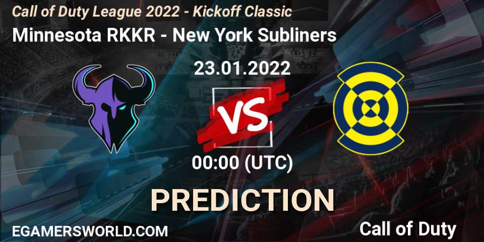 Minnesota RØKKR vs New York Subliners: Betting TIp, Match Prediction. 23.01.22. Call of Duty, Call of Duty League 2022 - Kickoff Classic