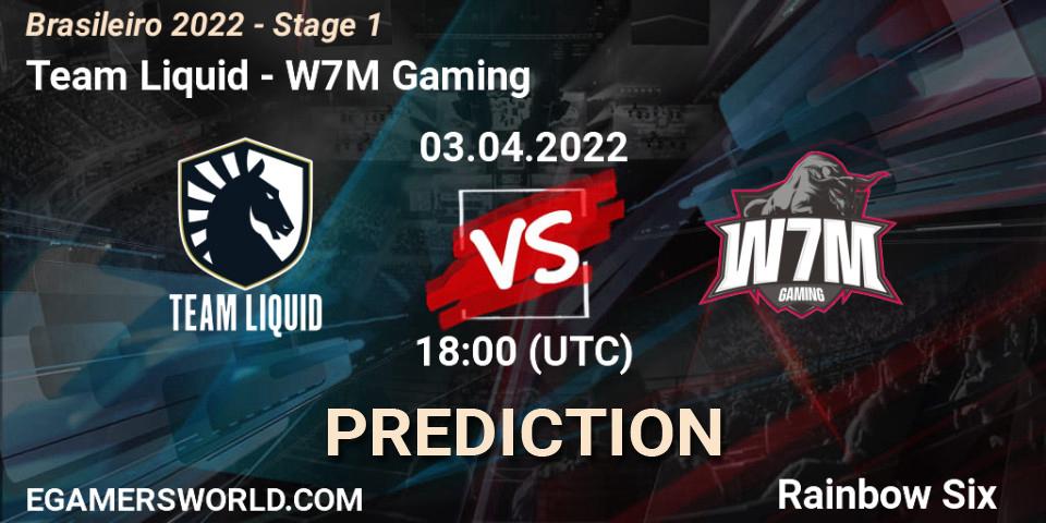 Team Liquid vs W7M Gaming: Betting TIp, Match Prediction. 03.04.2022 at 18:15. Rainbow Six, Brasileirão 2022 - Stage 1
