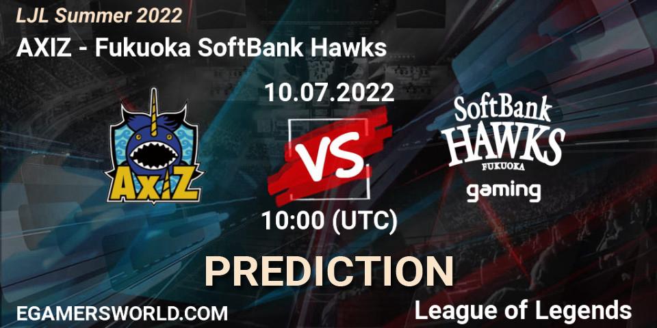 AXIZ vs Fukuoka SoftBank Hawks: Betting TIp, Match Prediction. 10.07.22. LoL, LJL Summer 2022