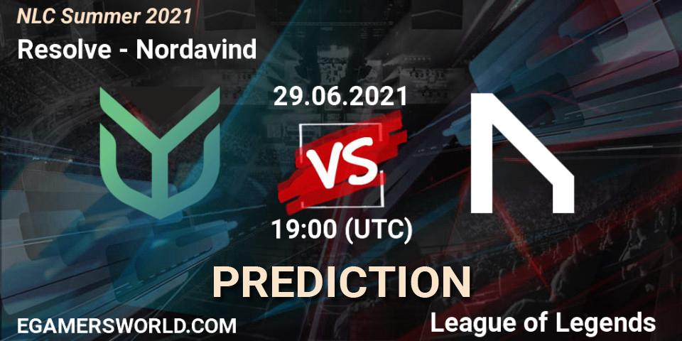Resolve vs Nordavind: Betting TIp, Match Prediction. 29.06.2021 at 19:00. LoL, NLC Summer 2021