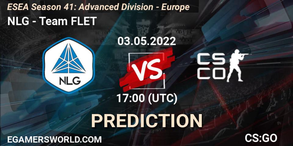 NLG vs Team FLET: Betting TIp, Match Prediction. 03.05.2022 at 17:00. Counter-Strike (CS2), ESEA Season 41: Advanced Division - Europe