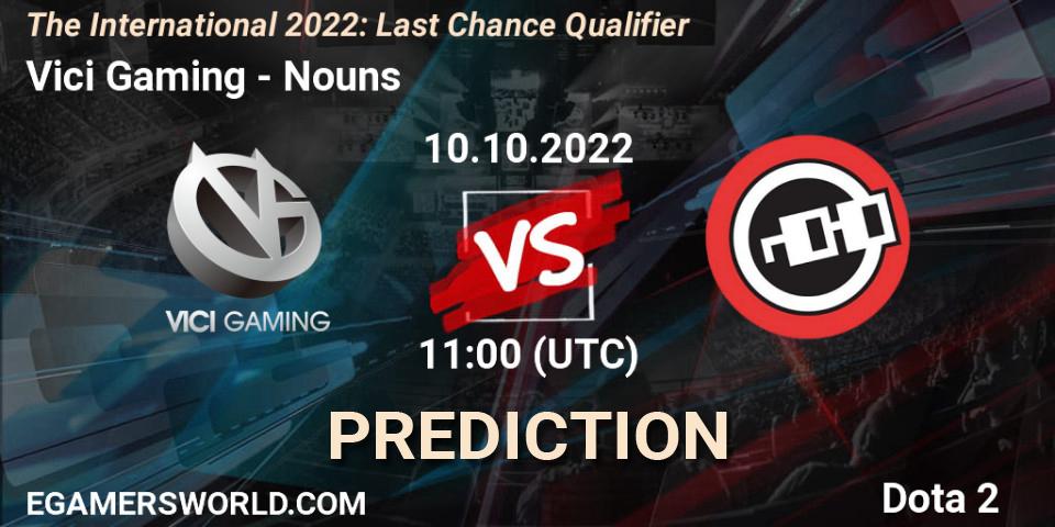 Vici Gaming vs Nouns: Betting TIp, Match Prediction. 10.10.2022 at 11:11. Dota 2, The International 2022: Last Chance Qualifier