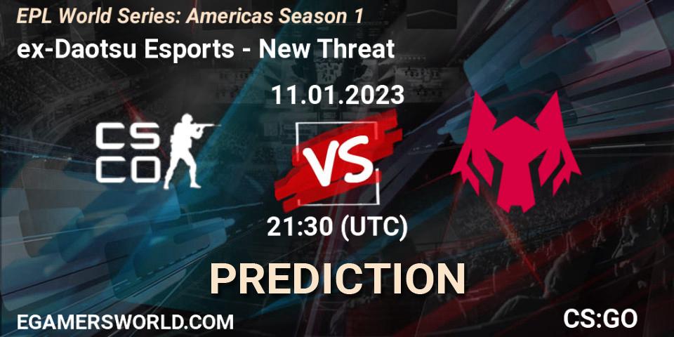 ex-Daotsu Esports vs New Threat: Betting TIp, Match Prediction. 11.01.23. CS2 (CS:GO), EPL World Series: Americas Season 1