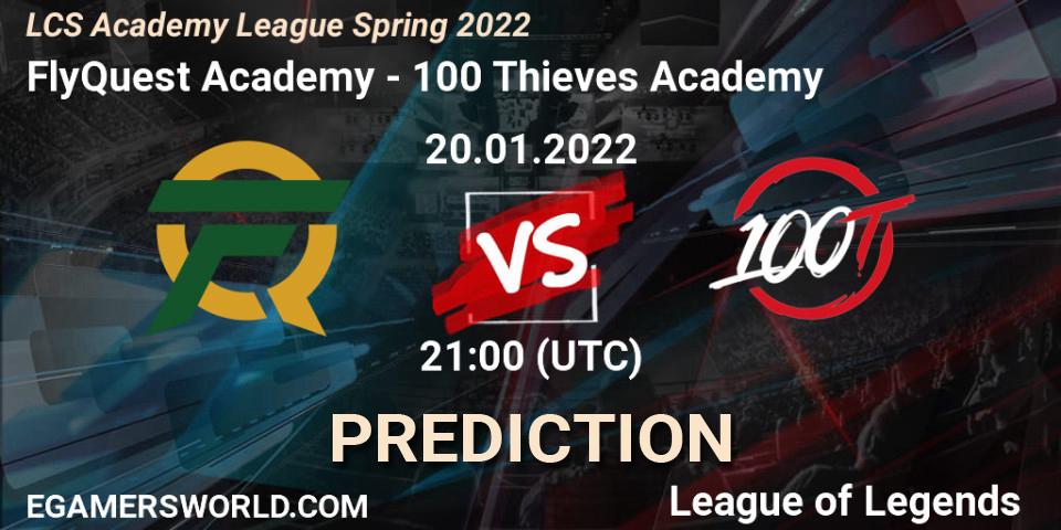FlyQuest Academy vs 100 Thieves Academy: Betting TIp, Match Prediction. 20.01.22. LoL, LCS Academy League Spring 2022