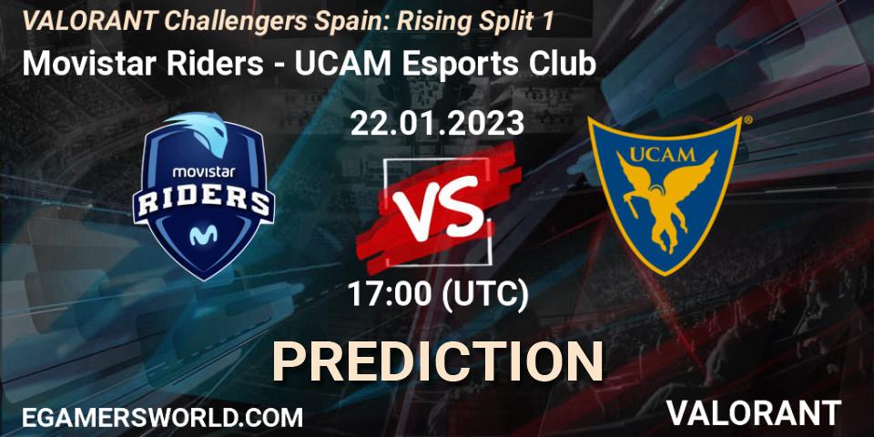 Movistar Riders vs UCAM Esports Club: Betting TIp, Match Prediction. 22.01.2023 at 17:15. VALORANT, VALORANT Challengers 2023 Spain: Rising Split 1