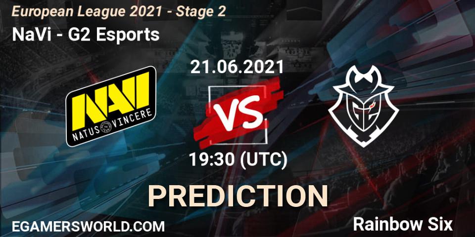 NaVi vs G2 Esports: Betting TIp, Match Prediction. 21.06.2021 at 18:30. Rainbow Six, European League 2021 - Stage 2