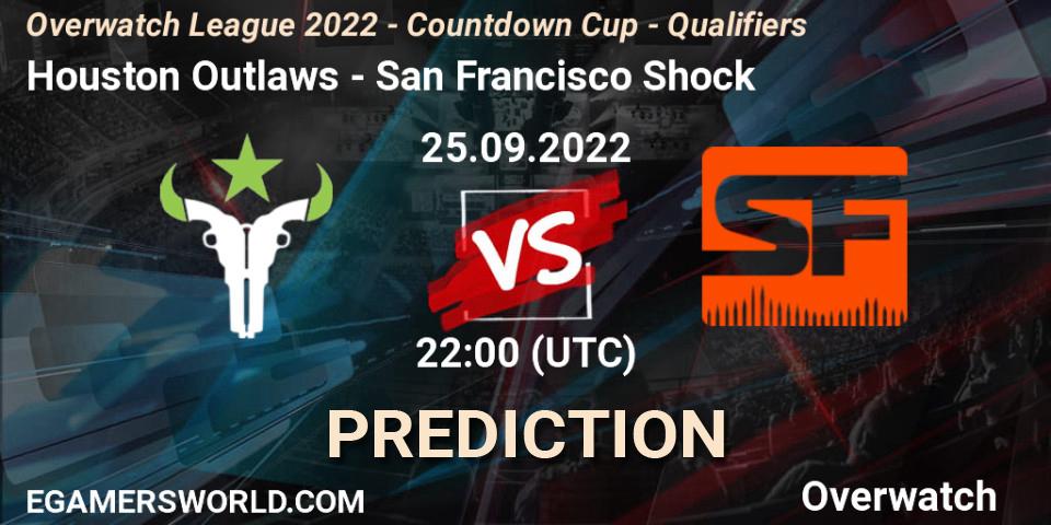 Houston Outlaws vs San Francisco Shock: Betting TIp, Match Prediction. 25.09.22. Overwatch, Overwatch League 2022 - Countdown Cup - Qualifiers