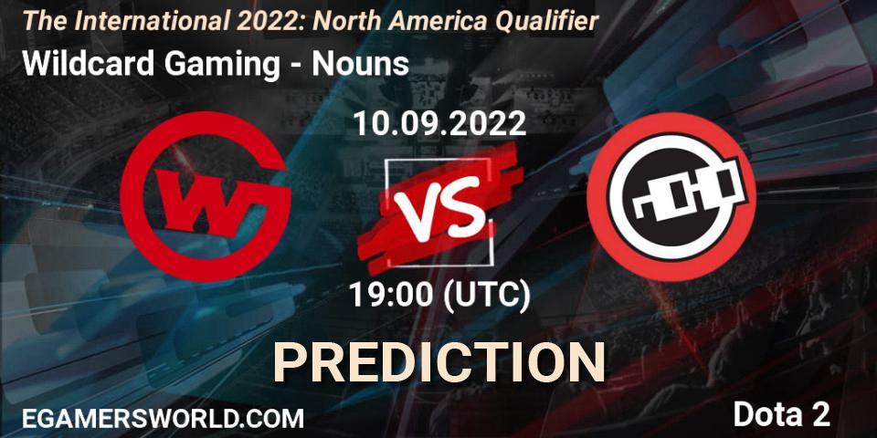 Wildcard Gaming vs Nouns: Betting TIp, Match Prediction. 10.09.2022 at 18:20. Dota 2, The International 2022: North America Qualifier