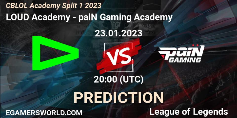 LOUD Academy vs paiN Gaming Academy: Betting TIp, Match Prediction. 23.01.2023 at 20:00. LoL, CBLOL Academy Split 1 2023