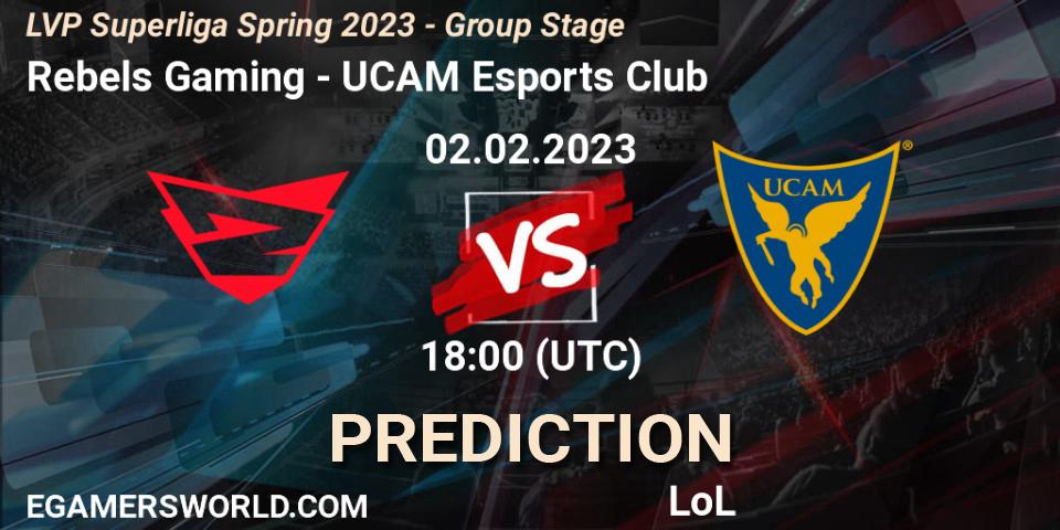 Rebels Gaming vs UCAM Esports Club: Betting TIp, Match Prediction. 02.02.23. LoL, LVP Superliga Spring 2023 - Group Stage