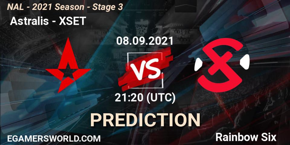  Astralis vs XSET: Betting TIp, Match Prediction. 08.09.2021 at 21:20. Rainbow Six, NAL - 2021 Season - Stage 3