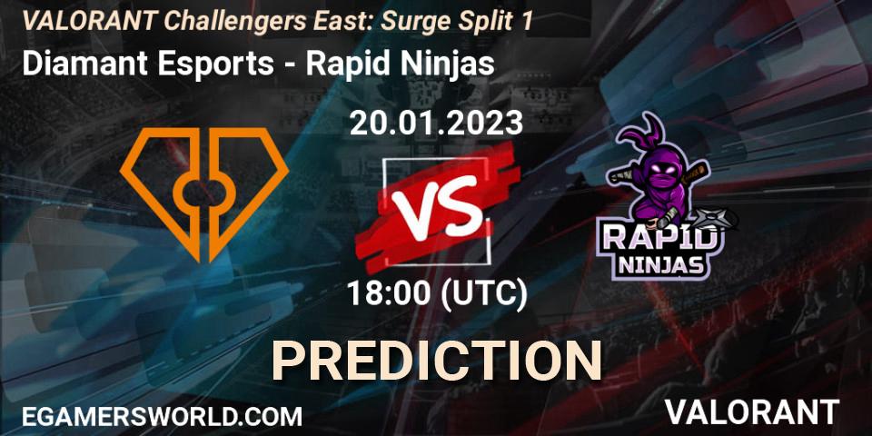 Diamant Esports vs Rapid Ninjas: Betting TIp, Match Prediction. 20.01.23. VALORANT, VALORANT Challengers 2023 East: Surge Split 1
