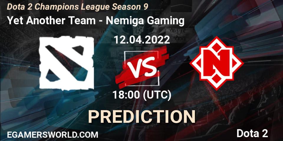 Yet Another Team vs Nemiga Gaming: Betting TIp, Match Prediction. 12.04.2022 at 18:25. Dota 2, Dota 2 Champions League Season 9