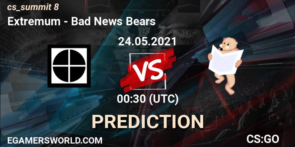 Extremum vs Bad News Bears: Betting TIp, Match Prediction. 24.05.21. CS2 (CS:GO), cs_summit 8