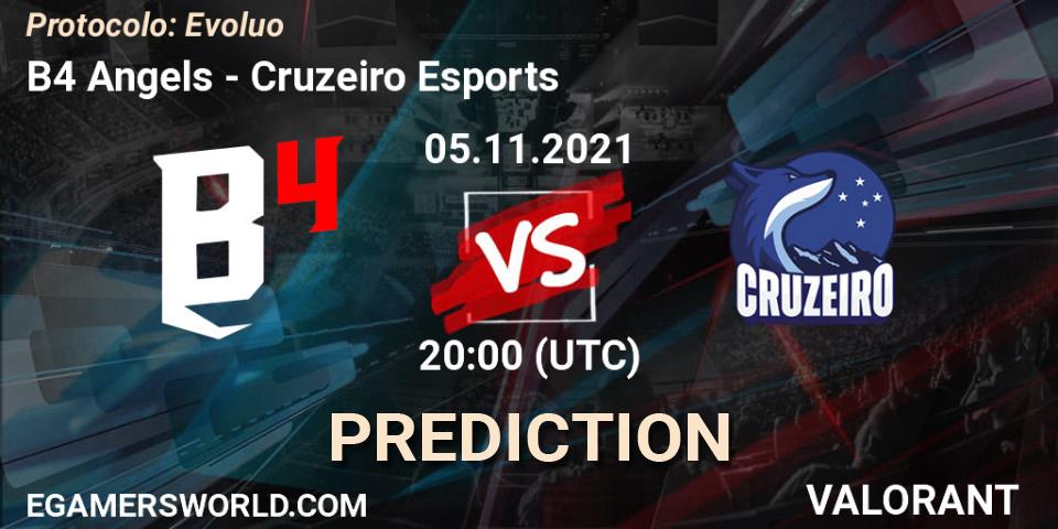 B4 Angels vs Cruzeiro Esports: Betting TIp, Match Prediction. 05.11.2021 at 20:00. VALORANT, Protocolo: Evolução