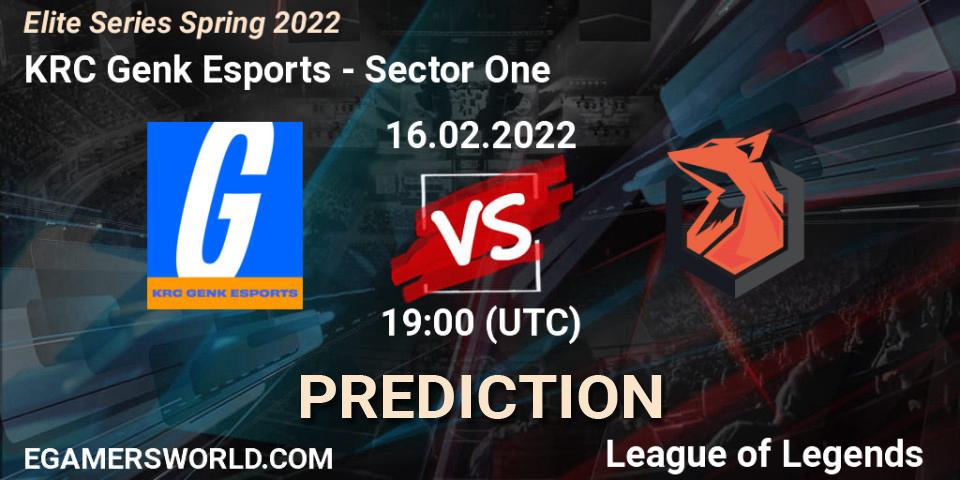 KRC Genk Esports vs Sector One: Betting TIp, Match Prediction. 16.02.2022 at 19:00. LoL, Elite Series Spring 2022