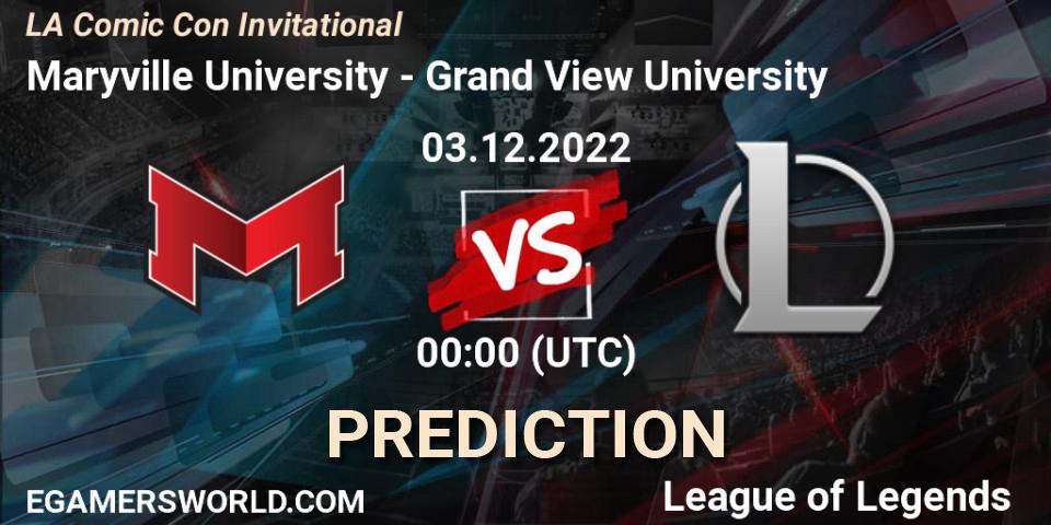Maryville University vs Grand View University: Betting TIp, Match Prediction. 03.12.22. LoL, LA Comic Con Invitational