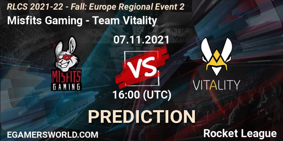Misfits Gaming vs Team Vitality: Betting TIp, Match Prediction. 07.11.2021 at 16:00. Rocket League, RLCS 2021-22 - Fall: Europe Regional Event 2
