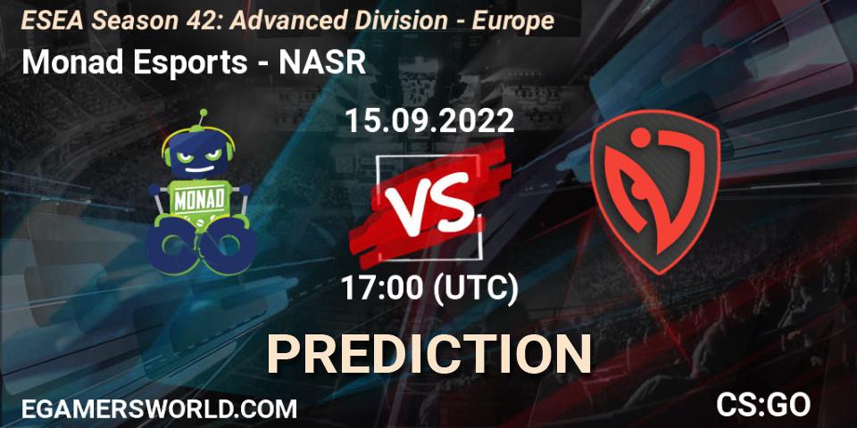 Monad Esports vs NASR: Betting TIp, Match Prediction. 15.09.22. CS2 (CS:GO), ESEA Season 42: Advanced Division - Europe